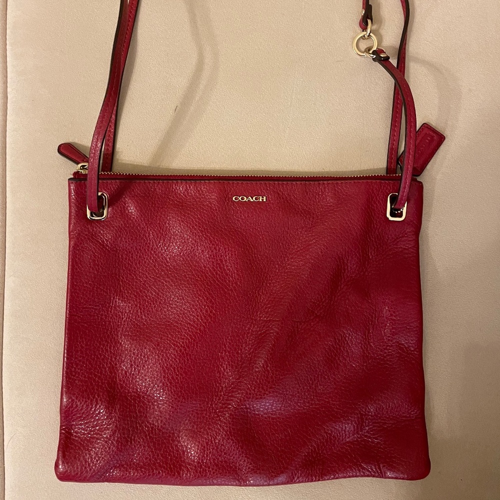 Coach Soft Leather Red Crossbody or Doubled Handled Bag